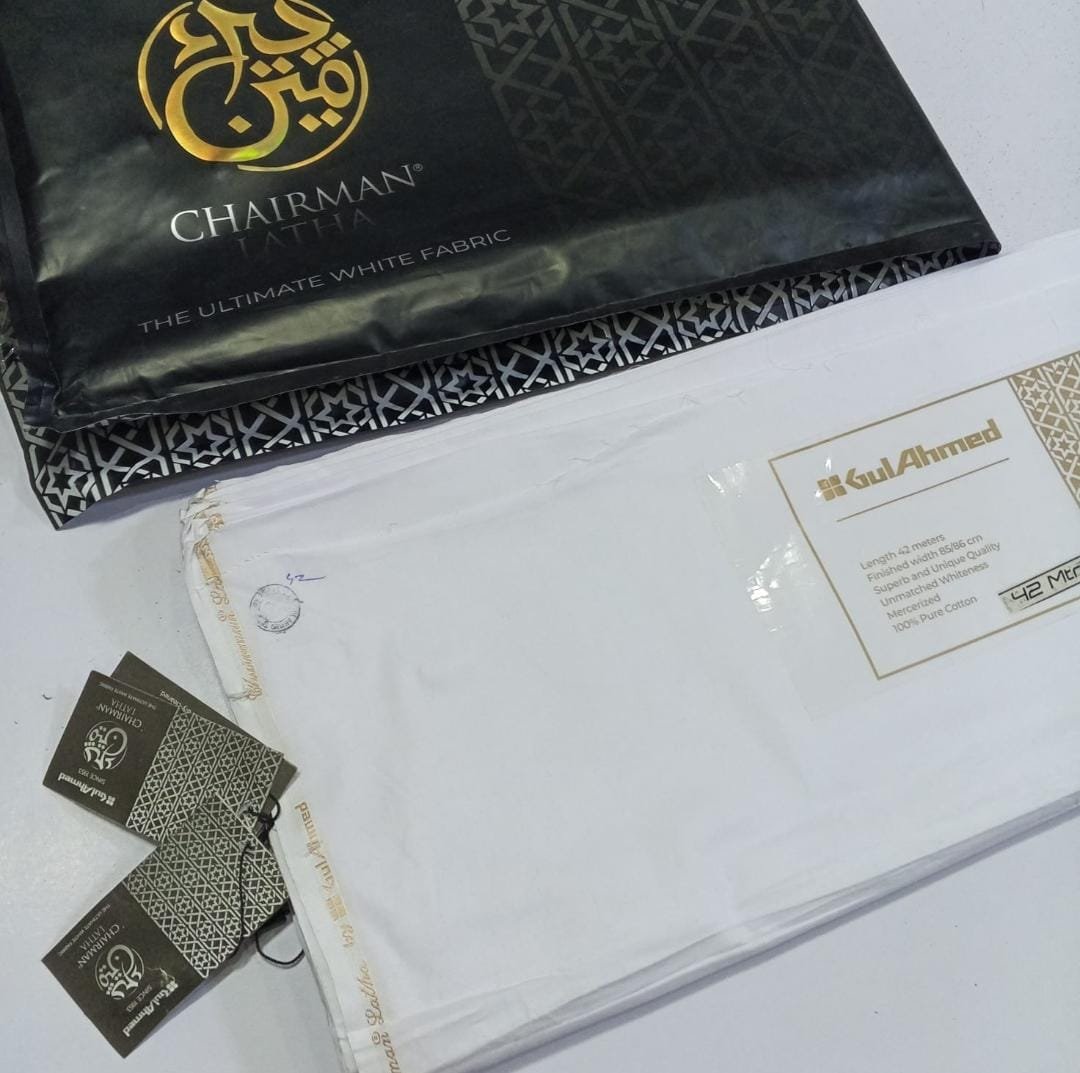 Original Gul Ahmed Chairman Latha | Premium Cotton Fabric for Men - Image 2