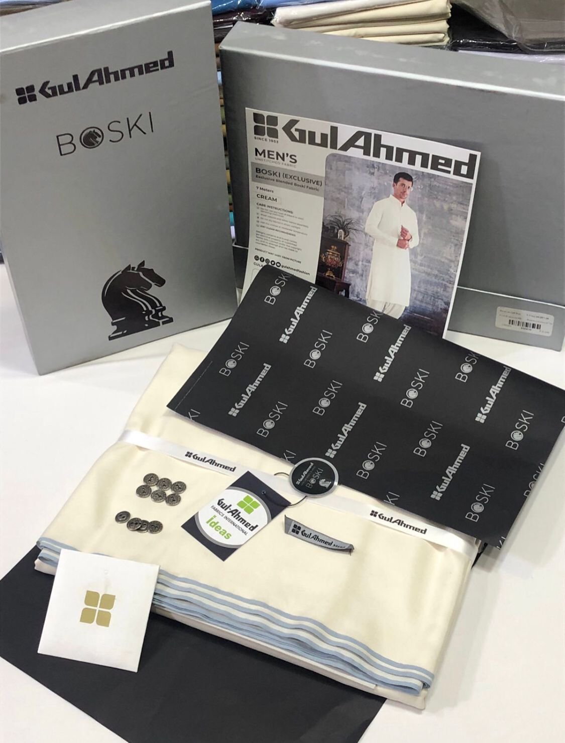 Gul Ahmed Boski Fabric, Unstitched Men’s Wear