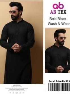 Buy Bold Black Wash n Wear Fabric Online in Pakistan