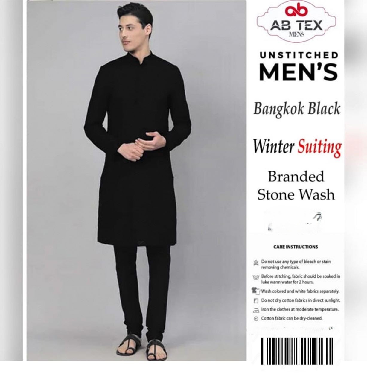 Bangkok Black Wash n Wear Fabric By AB Tex