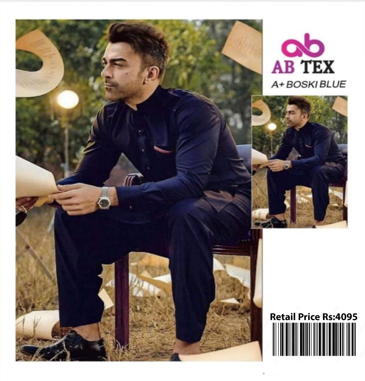 A+ Boski Blue Fabric | Smooth & Wrinkle-Free Fabric for Men