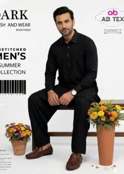 Premium Dark Wash and Wear Boski Finish Unstitched Fabric