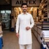 Classic off-white original Karandi Khaddar men suit fabric for formal wear