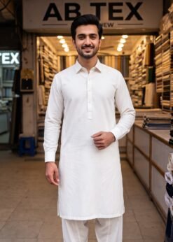 Classic off-white original Karandi Khaddar men suit fabric for formal wear