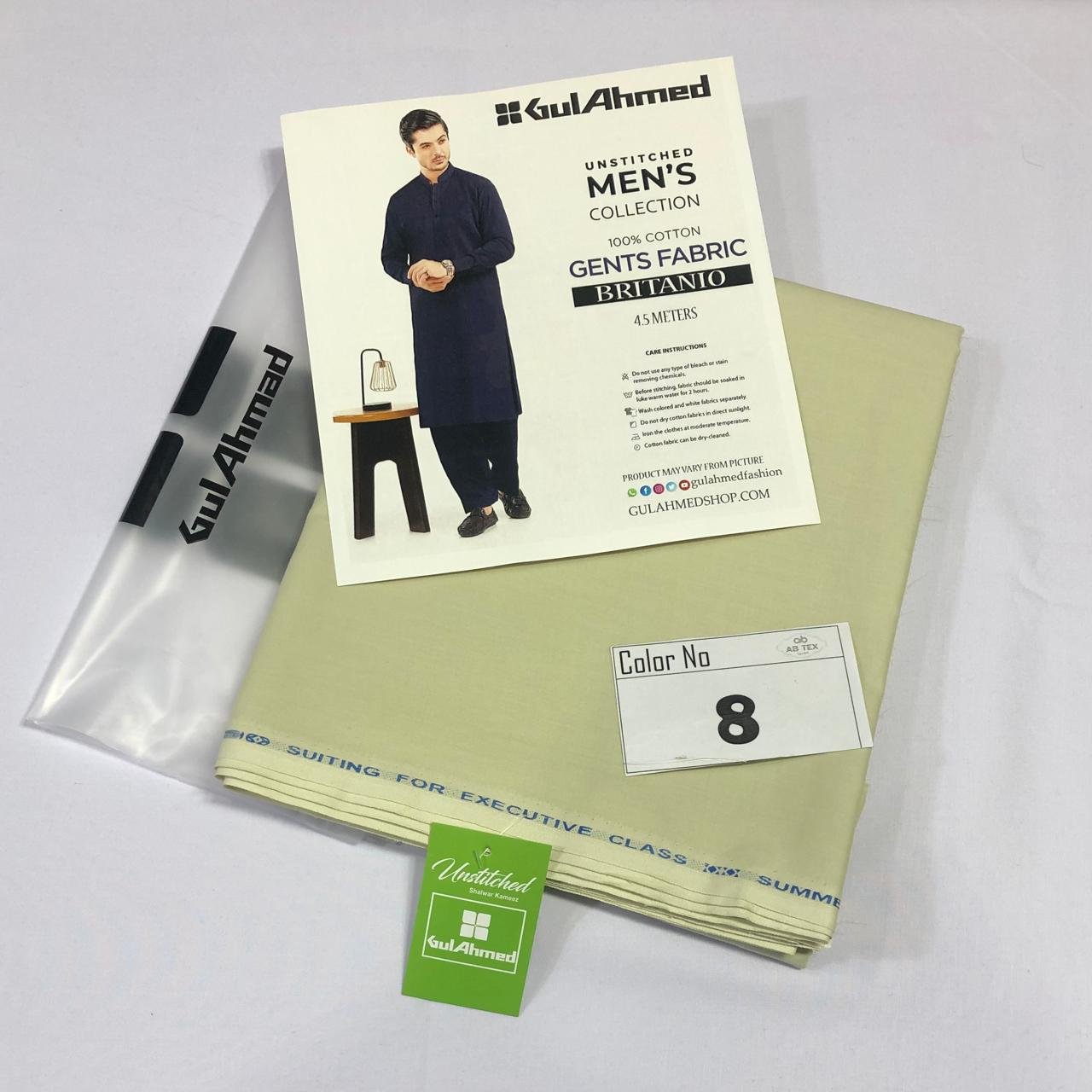 Gul Ahmed Giza Britanio Soft Premium Cotton Men Fabric - Image 9