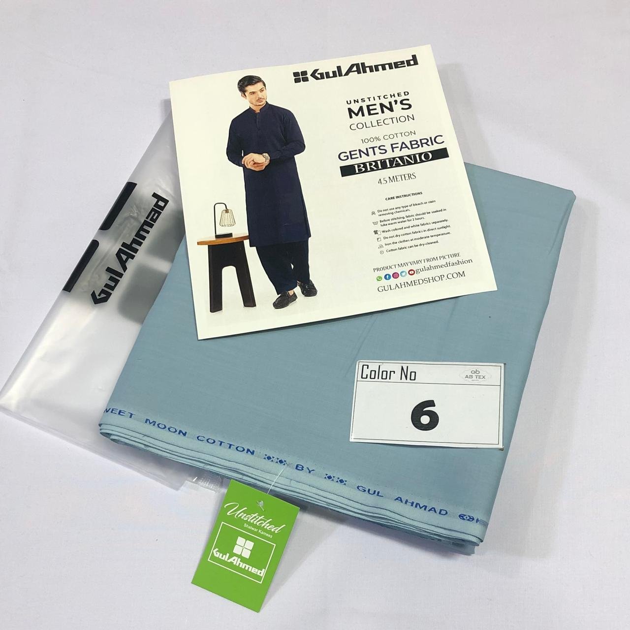 Gul Ahmed Giza Britanio Soft Premium Cotton Men Fabric - Image 7