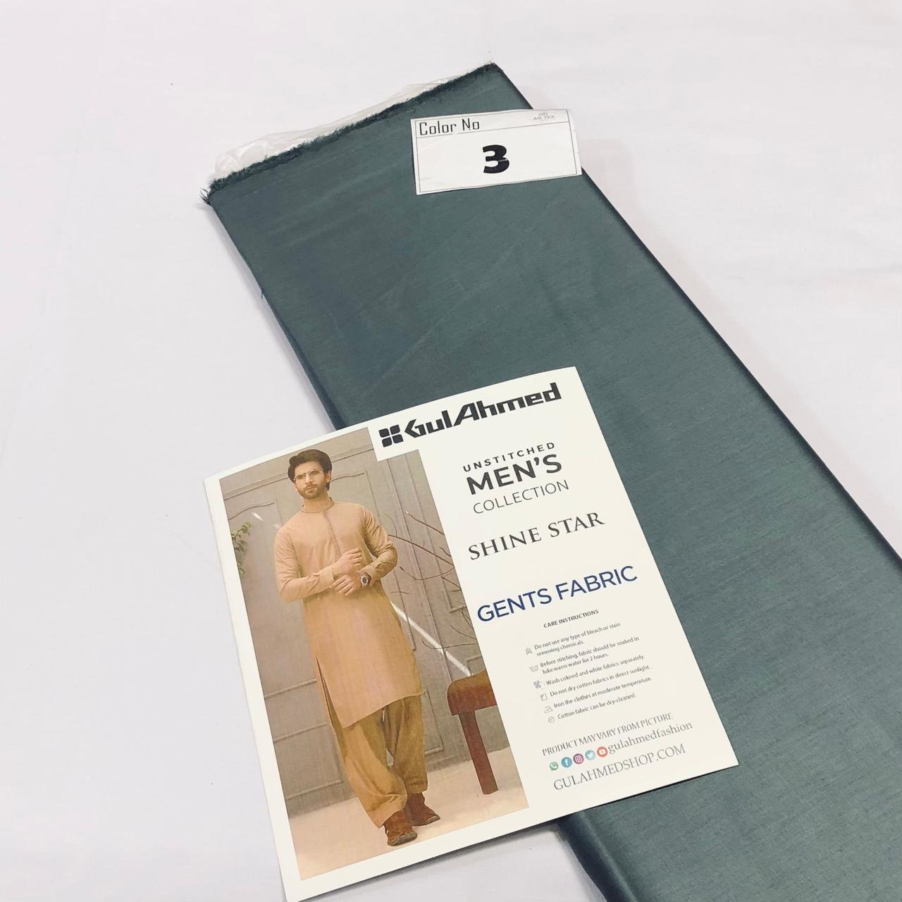 Shine Star Gul Chamak Cotton Premium Soft Men Unstitched Fabric - Image 3
