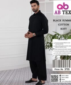 AB Tex Black Summer Cotton Men’s Unstitched Wear