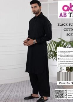 AB Tex Black Summer Cotton Men’s Unstitched Wear