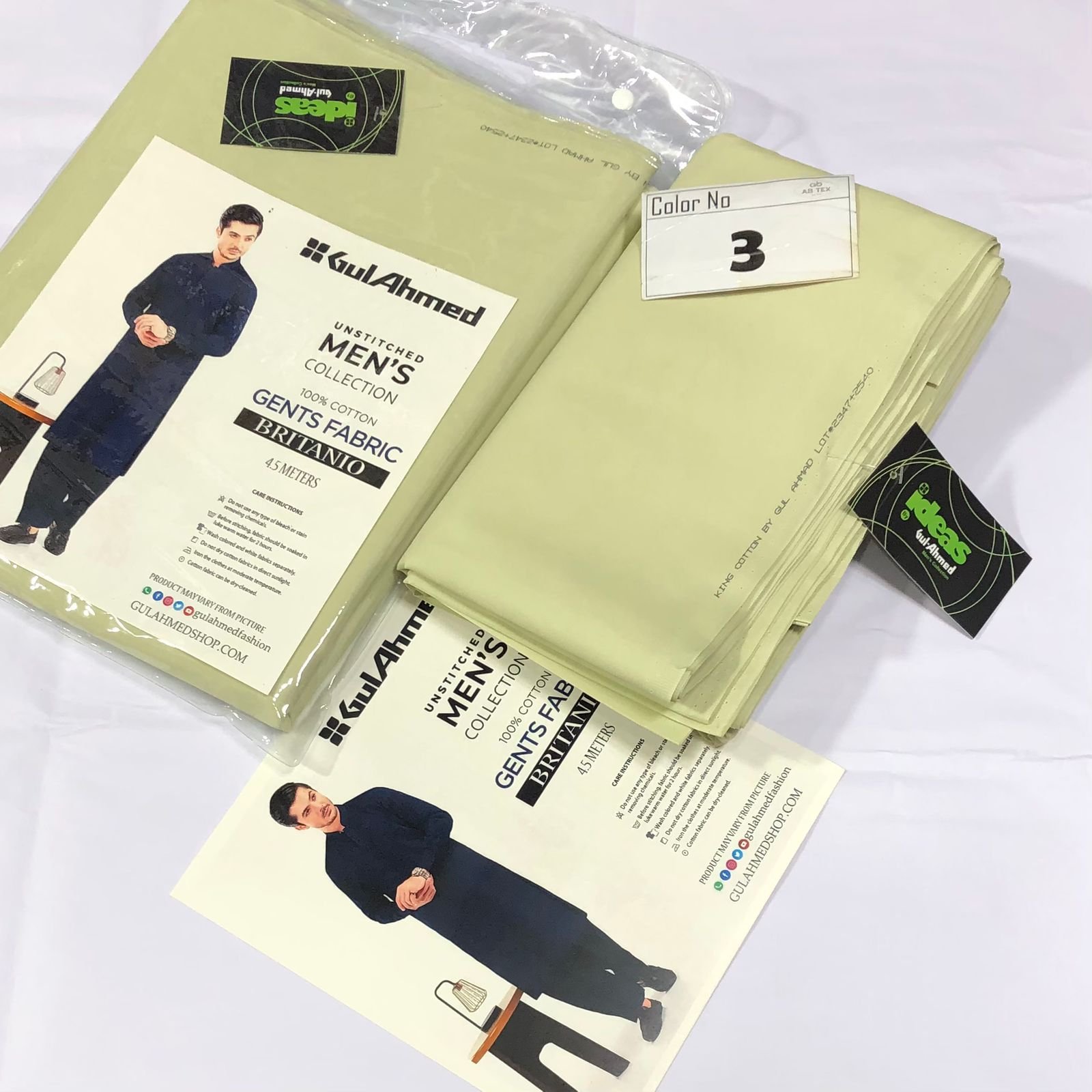 Gul Ahmed Giza Britanio Soft Premium Cotton Men Fabric - Image 4