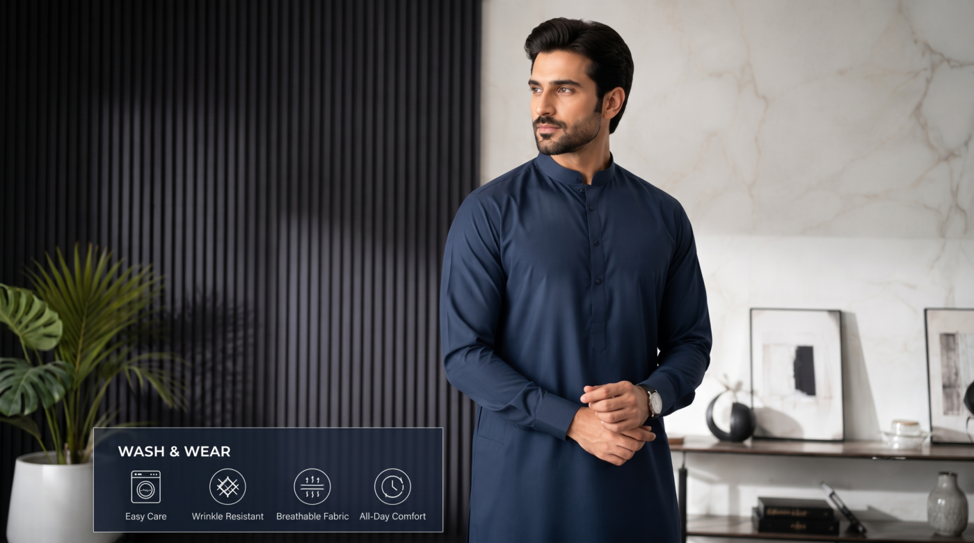 cotton vs wash and wear, wash and wear vs cotton Pakistan, best fabric for men Pakistan, cotton fabric benefits, wash and wear fabric benefits, cotton vs polyester fabric, breathable fabric for summer, men clothing fabric guide, shalwar kameez fabric Pakistan, summer fabric Pakistan, formal fabric for men, wash and wear suits, cotton suits Pakistan, fabric comparison guide, best cloth for hot weather, men fashion Pakistan fabric, unstitched fabric Pakistan, premium wash and wear, cotton vs blended fabric
