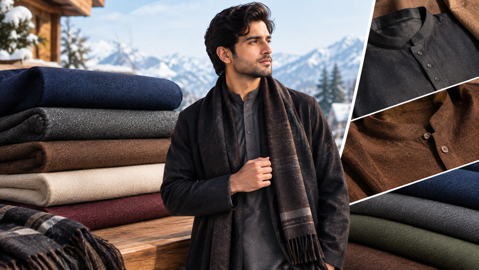 men's winter fabric in Pakistan, winter fabric Pakistan, men's winter collection, winter wash and wear, men's unstitched fabric, Karandi fabric, Khaddar fabric, Boski fabric, shalwar kameez fabric, winter clothing for men