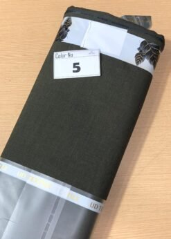 Alaska wool gents shalwar kameez fabric with metallic signature buttons and collar label